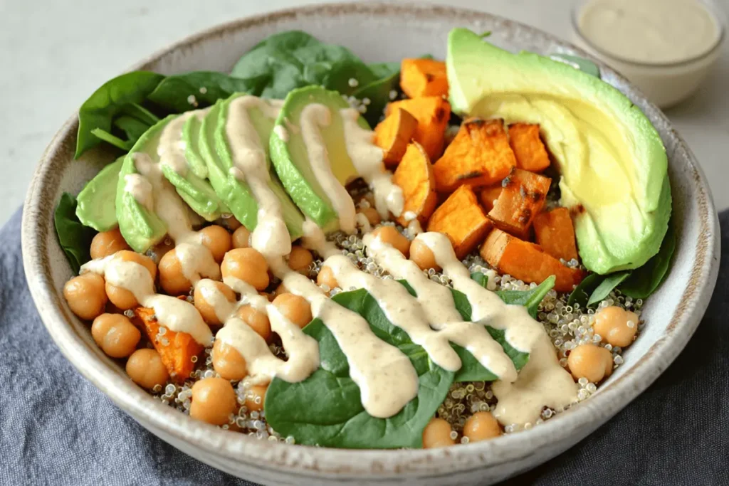 tuesday night recipes vegetable grain bowl with chickpeas