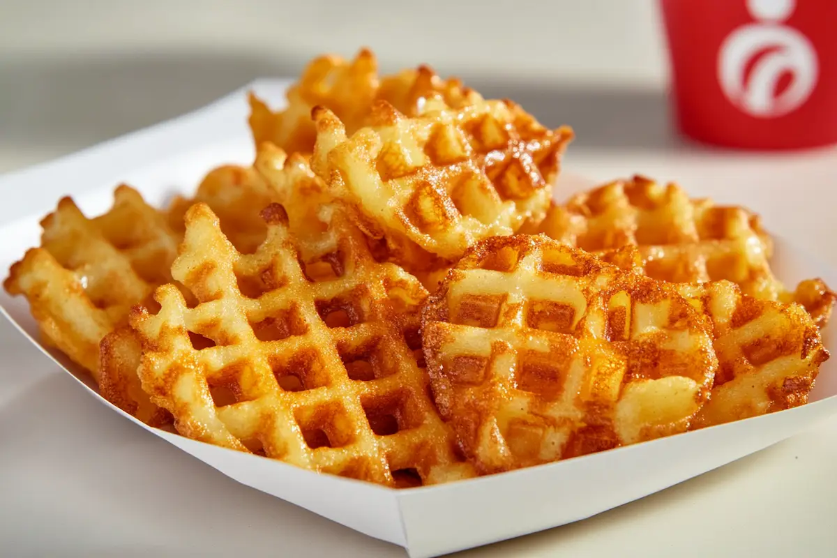 Close-up of Chick-fil-A waffle fries to answer are Chick-fil-A fries gluten free?