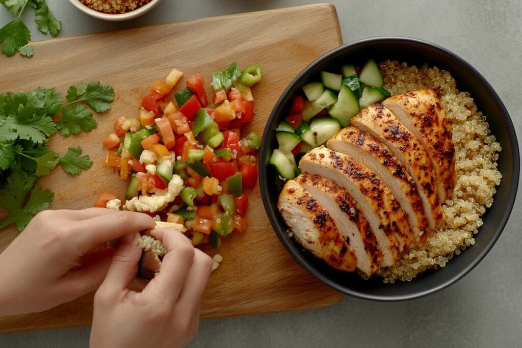 Person preparing a healthy gluten-free meal