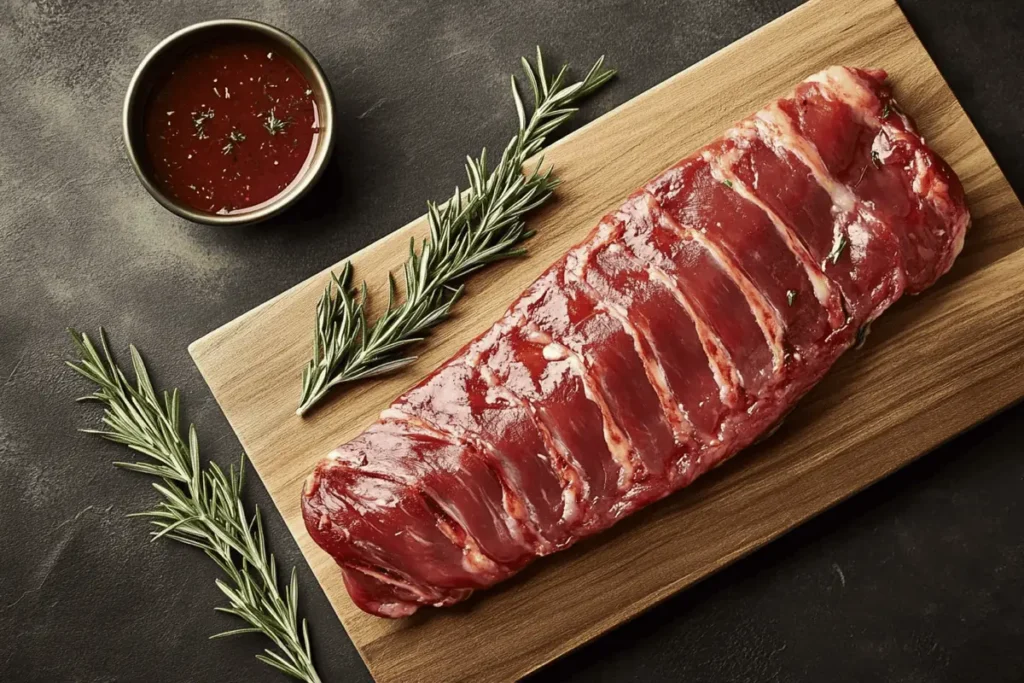 Deer backstrap on a cutting board - should you soak a deer backstrap before cooking?