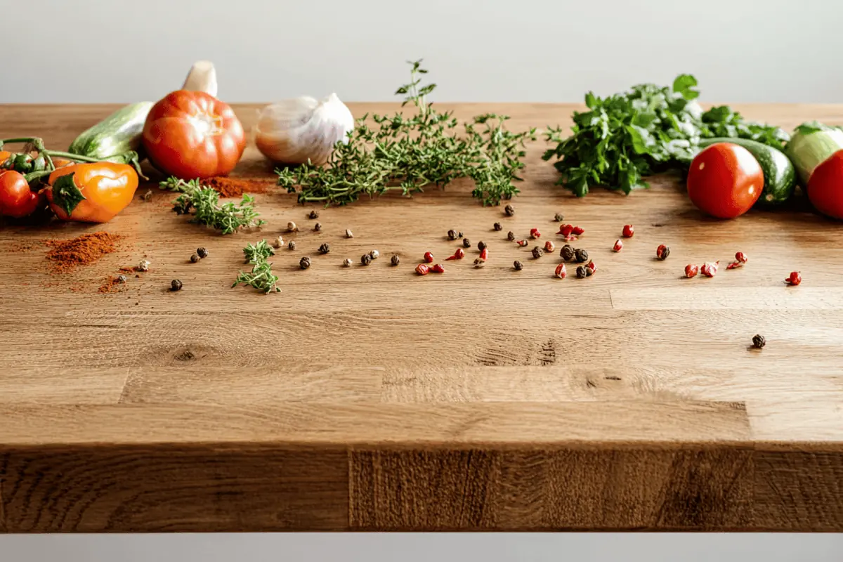 random recipe ingredients arranged on a kitchen counter