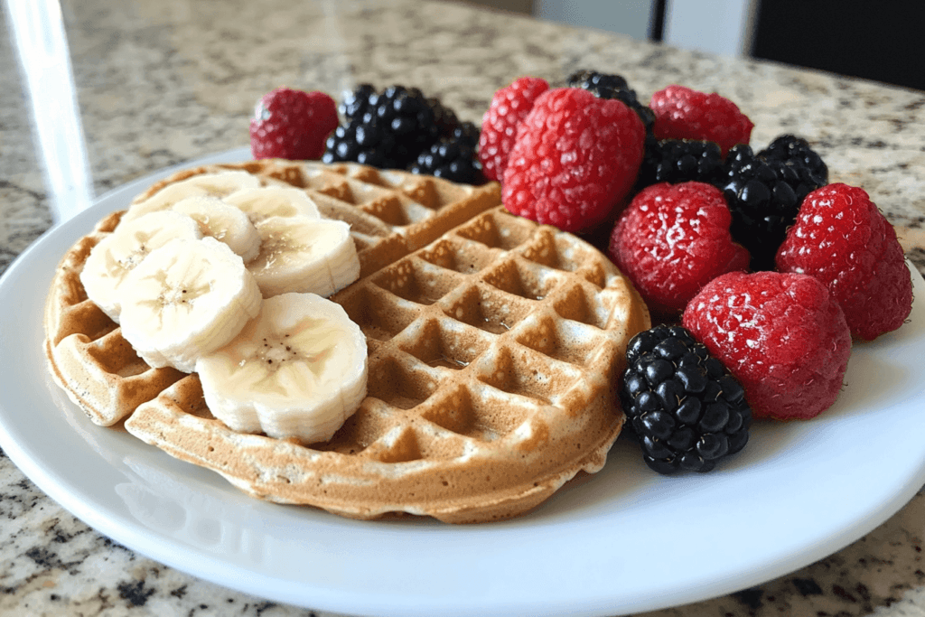 Is it okay to eat waffles on a diet Whole wheat waffles with bananas and berries