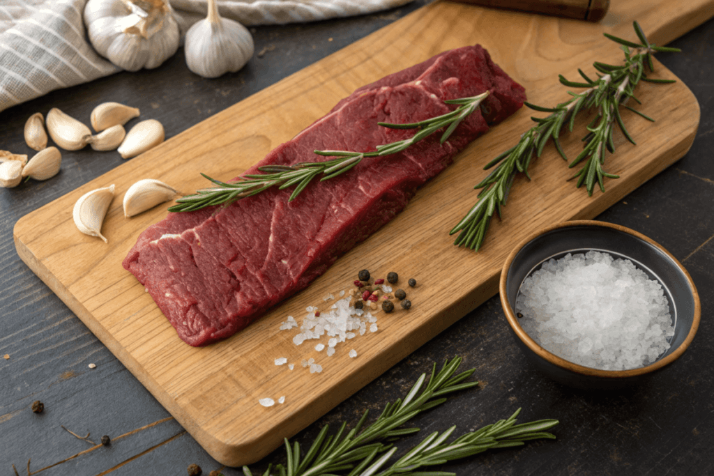 What is the Backstrap of Venison ? 
 Raw venison backstrap with herbs and spices