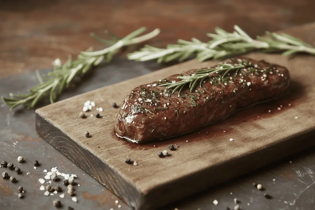 Marinated venison steak on a cutting board - how long can you marinate venison