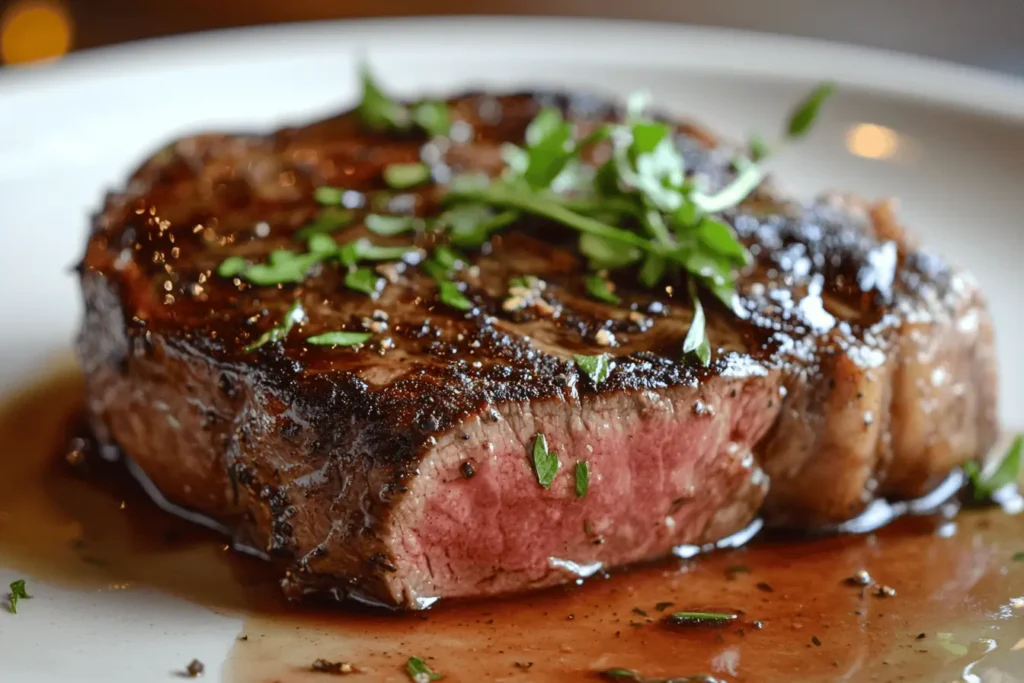 Seared venison steak on a plate – How do you cook venison so it’s tender?