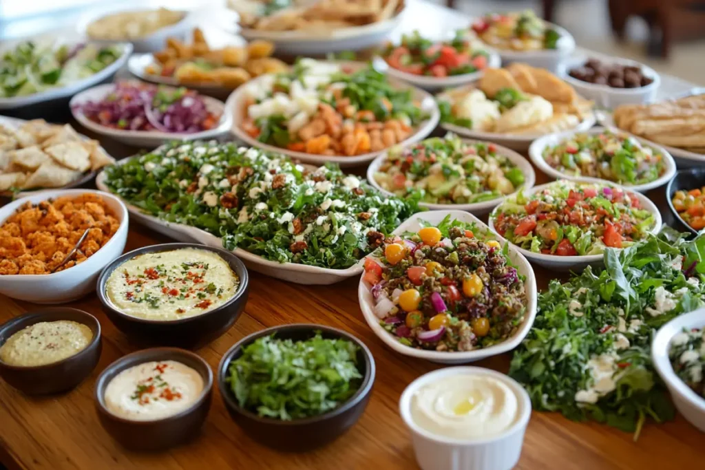 random recipe party potluck table spread