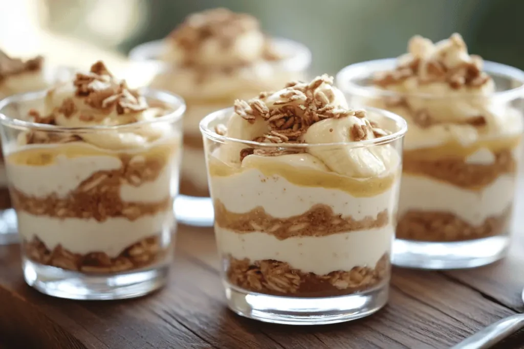 Magnolia banana pudding recipe served in individual cups.