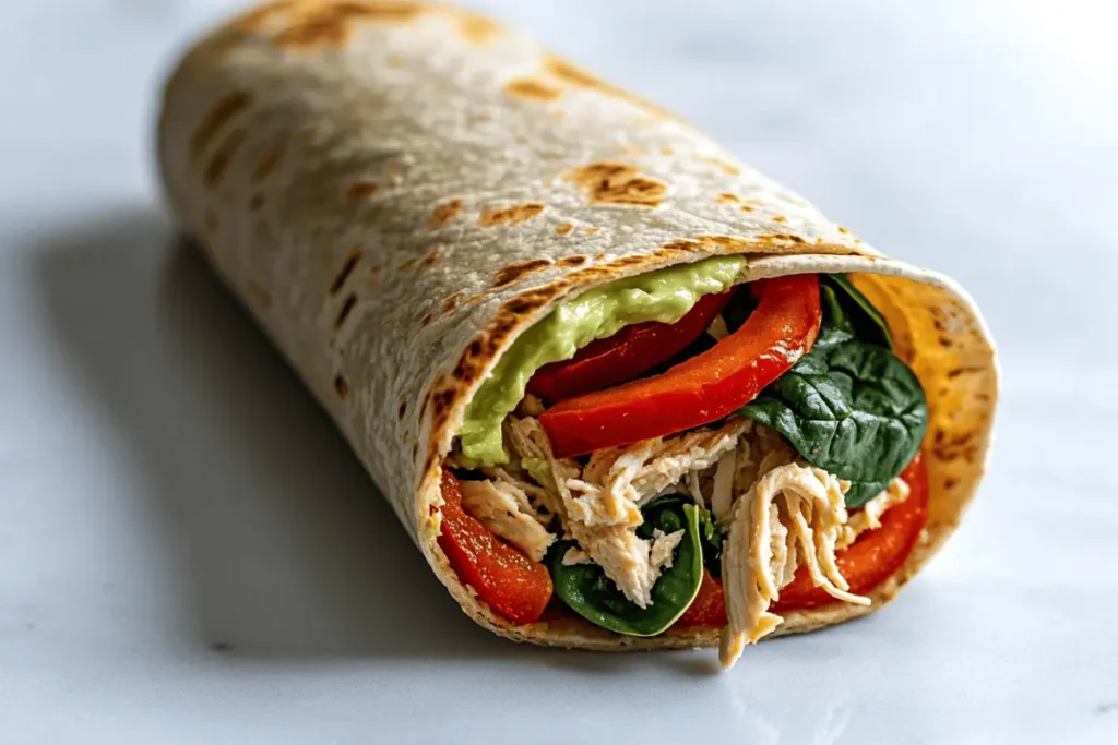 healthy recipes using shredded chicken wrap