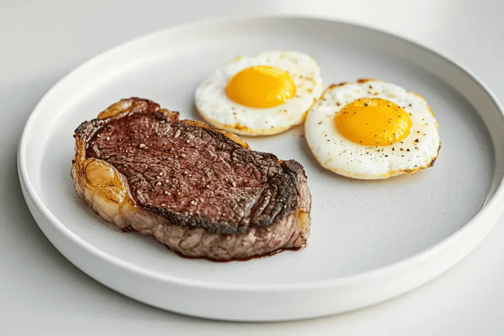 zero carb meals example with steak and eggs