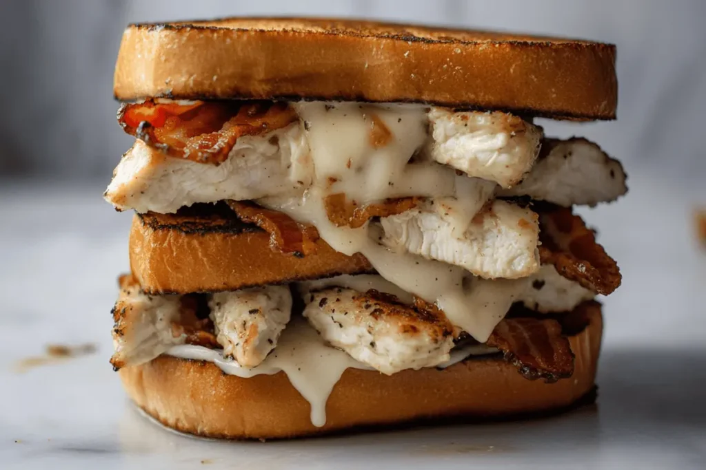 best chicken bacon ranch sandwich recipe close-up